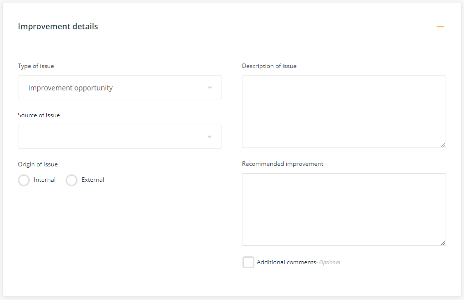 How to report an improvement