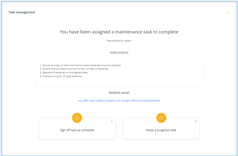 How to complete a maintenance task