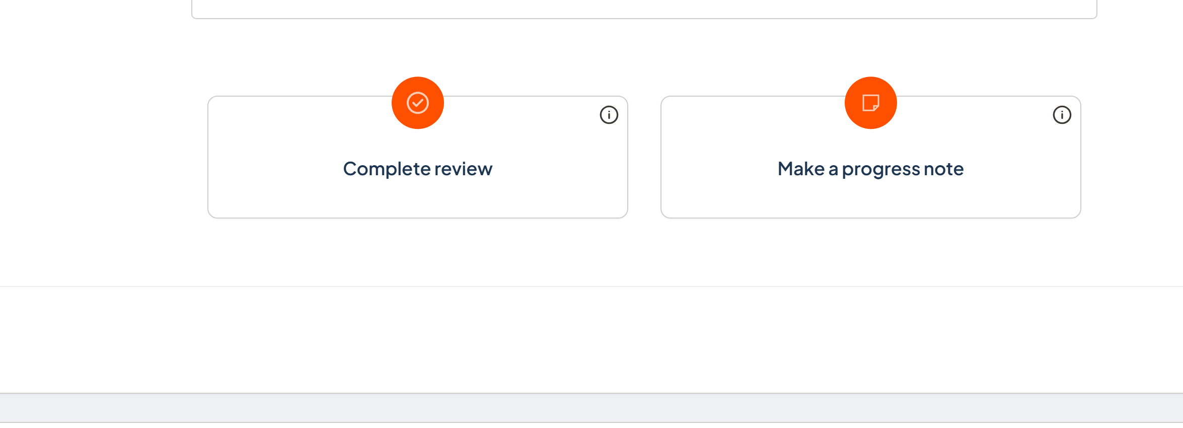 Review supplier task showing Complete review and Make a progress note options